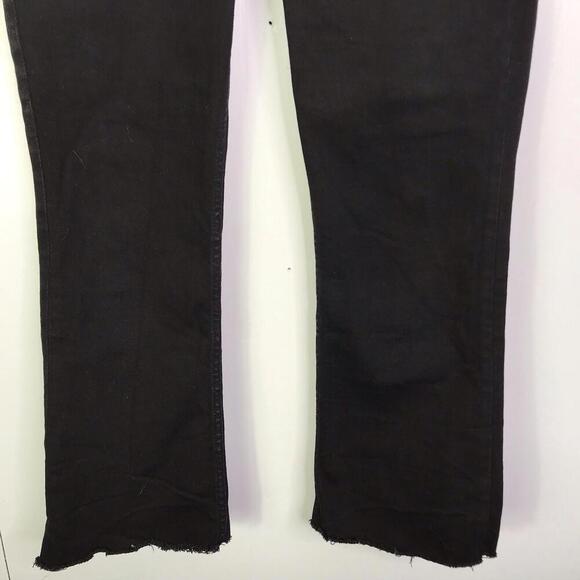 Zara Jeans Womens 8 Cropped Raw Hem Stretch Slight Flare Black Capsule Fall - Picture 4 of 8